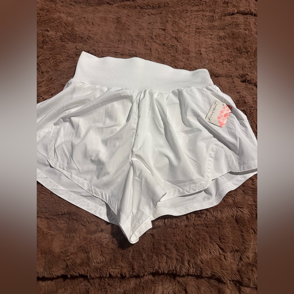 Free People White High-Waisted Shorts